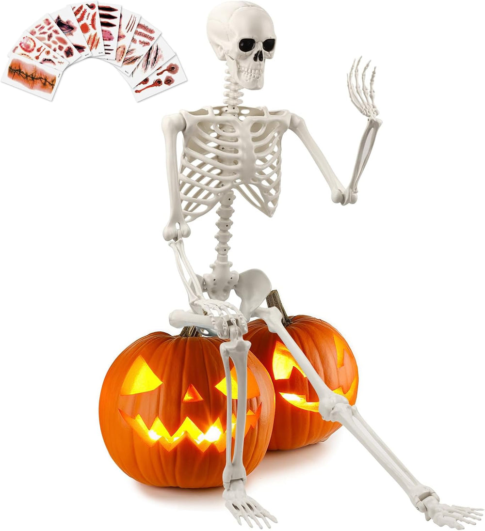 5.4 FT Halloween Life Size Skeleton, Full Size Skeleton Poseable