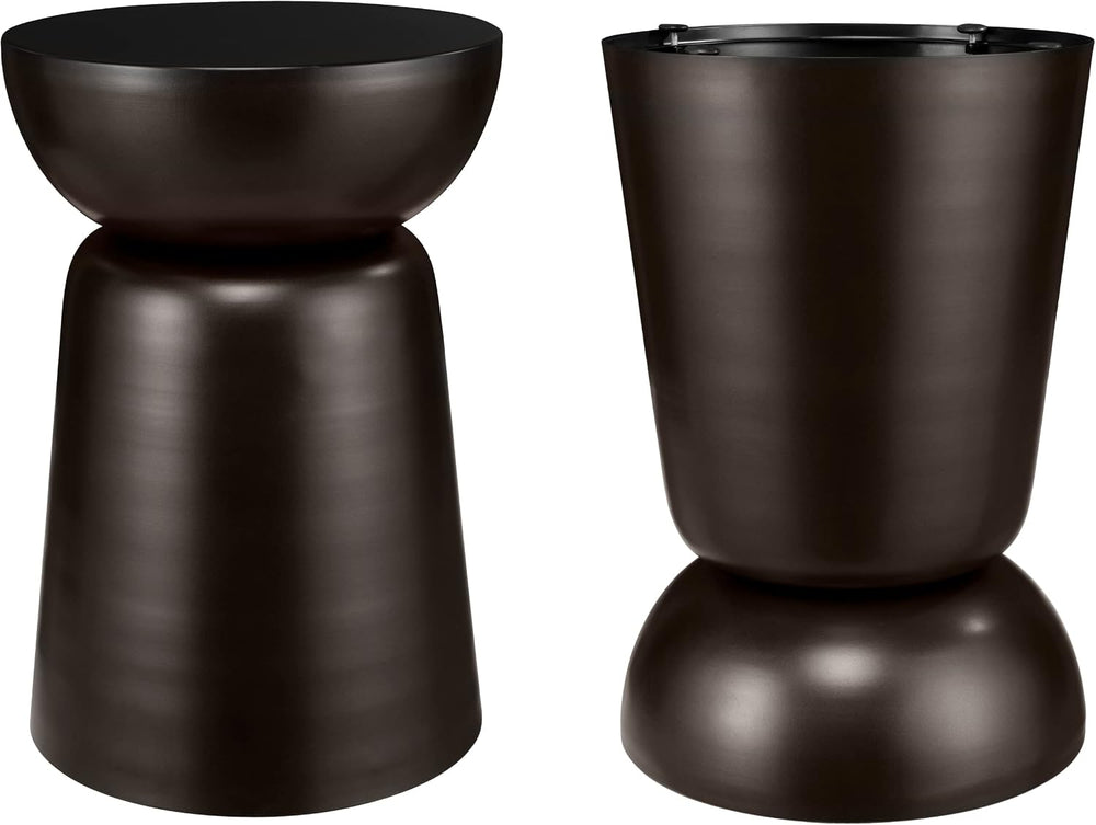 BIRDROCK HOME Metal Decorative Garden Stool and Outdoor Accent Side Table - M...