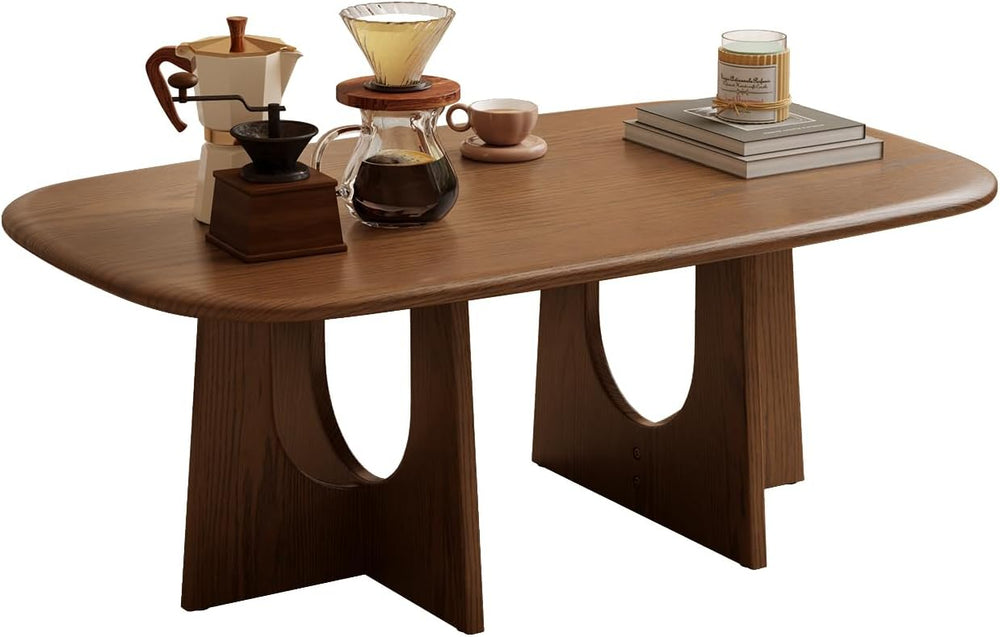Solid Wood Coffee Table, Mid-Century Modern Center Table for Living Room, FAS...