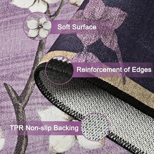 Foxmas 6x9 Purple Floral Area Rug