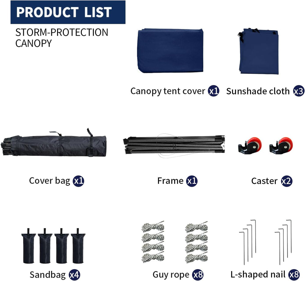10x10 Pop up Canopy Tent with Sidewalls,Heavy Duty Waterproof Sun Shade Canop...