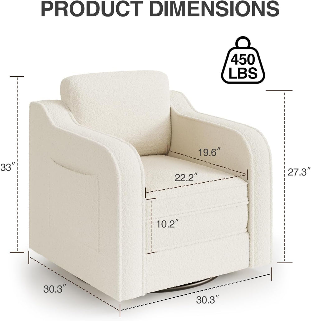 Swivel Accent Chair Set of 2, Armchair Single Sofa Chair for Living Room