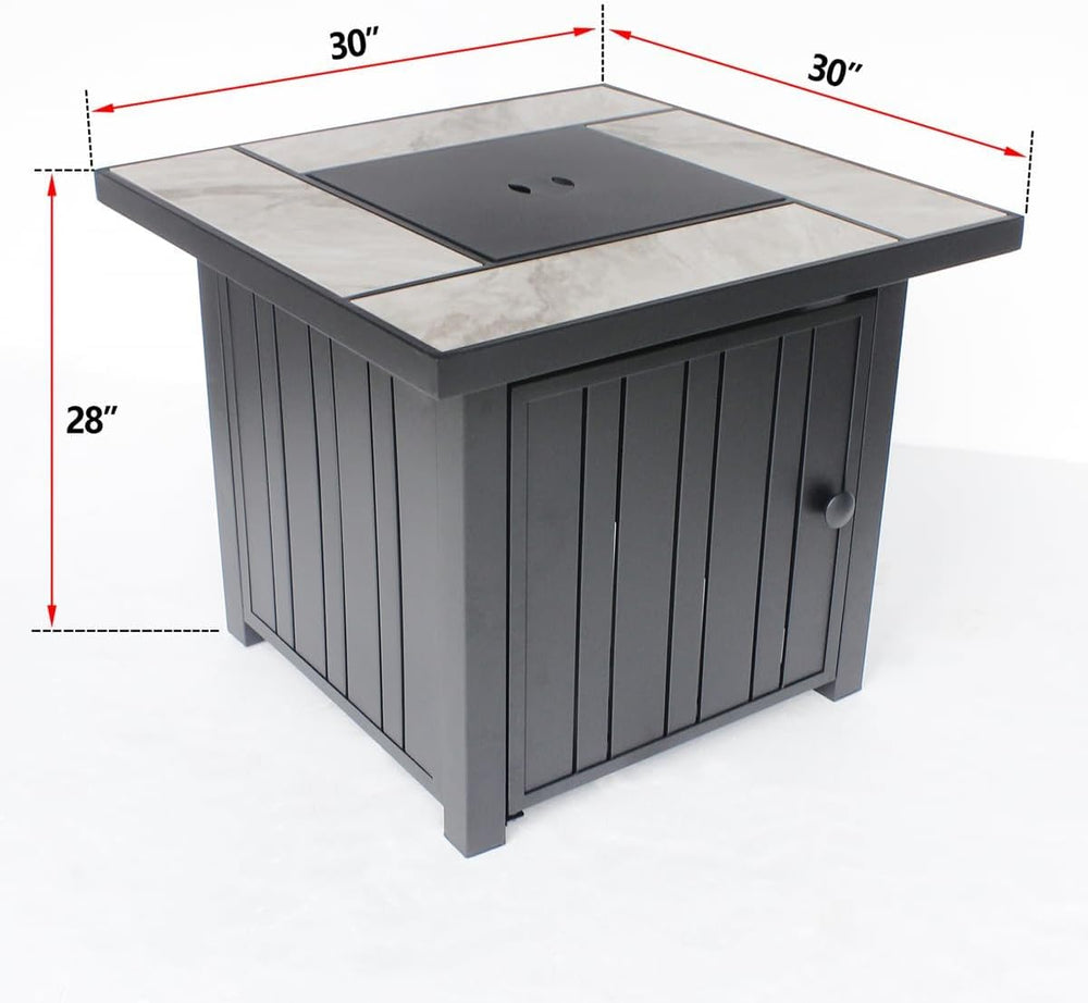 OutVue 30 Inch Propane Fire Pit Table with Real Ceramic Tabletop