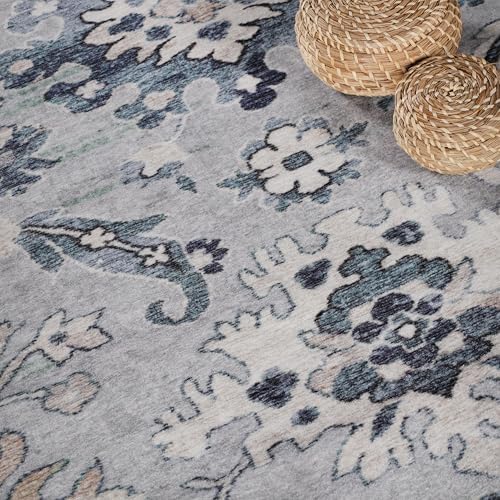 SUPERIOR Washable Indoor Large Area Rug, Nylon, Foldable, Modern Home Decor, ...