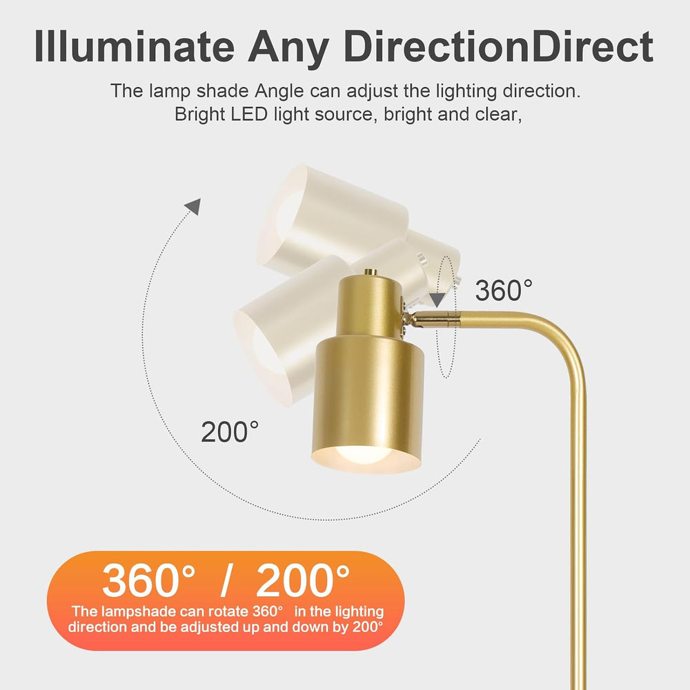 Modern Minimalist Gold Floor Lamp with Three Color Dimming Bulb
