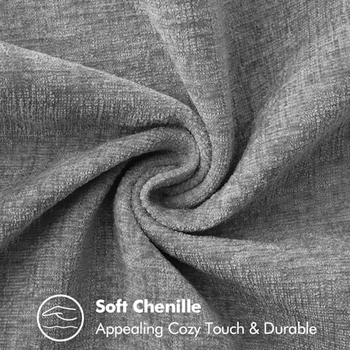 MIULEE Decorative Euro Sham Pillow Covers 24x24 Inch Dark Gray 2 Pack