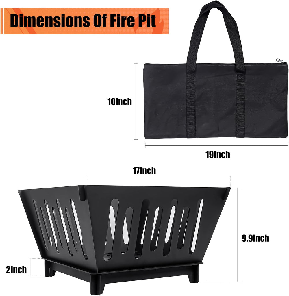 17-Inch Portable Fire Pit with Carry Bag|