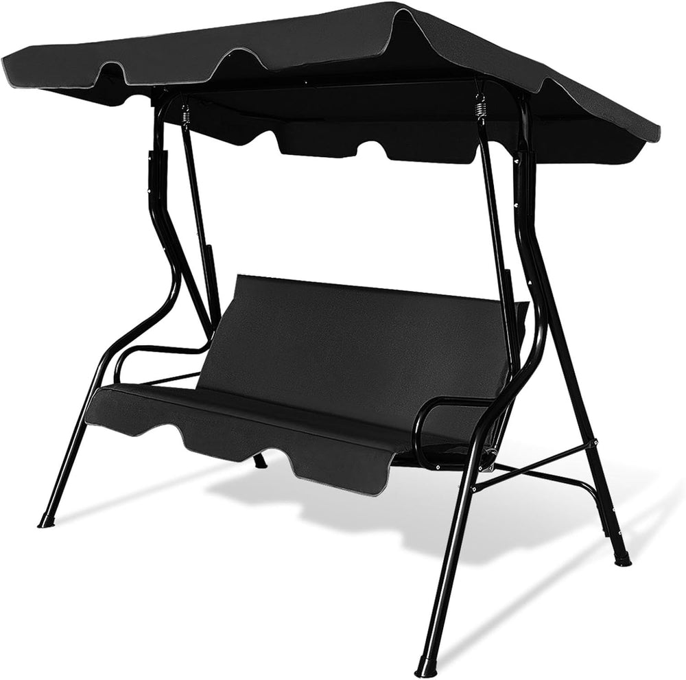 DREAMADE Porch Swing Outdoor, 3 Person Patio Swing w/Removable Cushion, Stand...