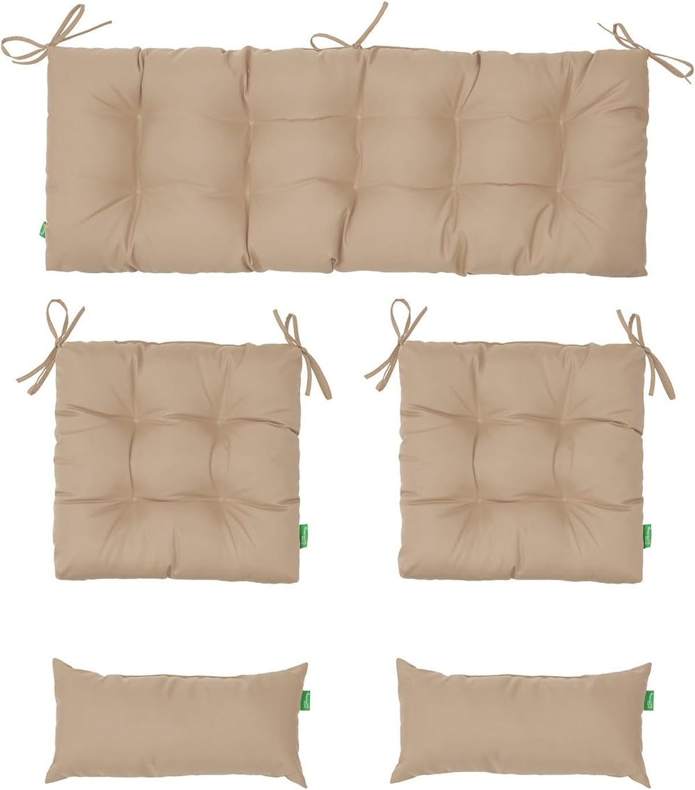 Outdoor Wicker Chair Cushions of 5Pieces,Tufted Patio Bench Cushions & 2S...