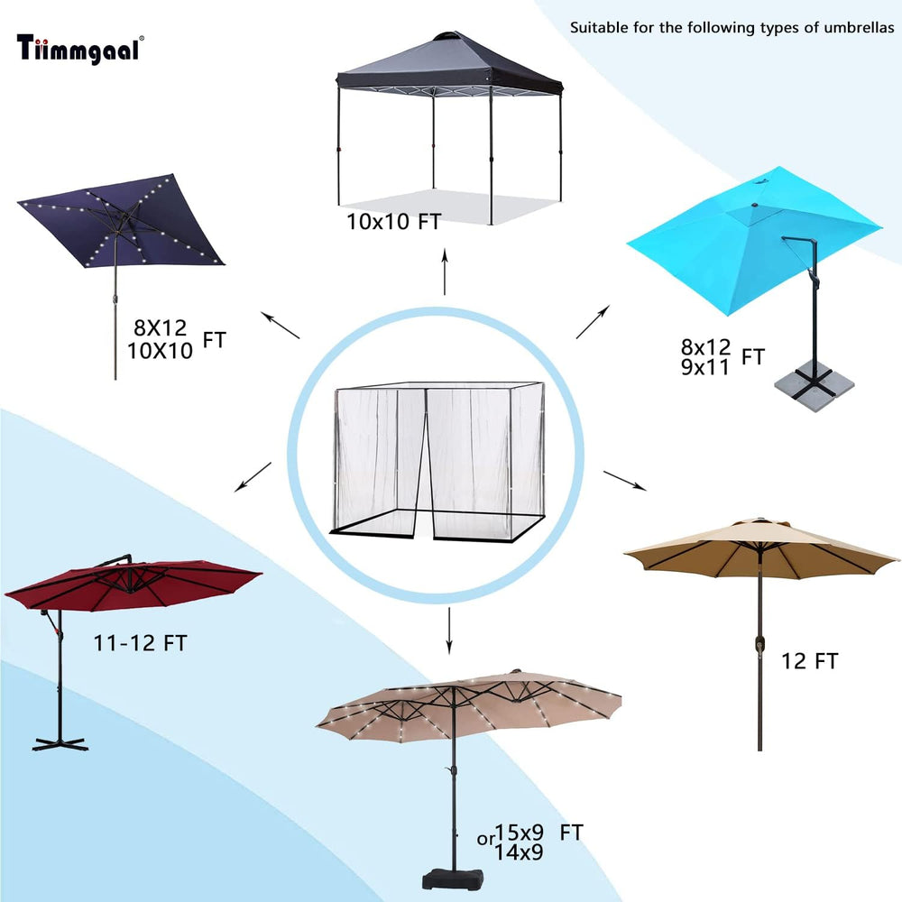 10' x 10' Patio Umbrellas Netting Mosquito Netting, Gazebo Canopy Pat...