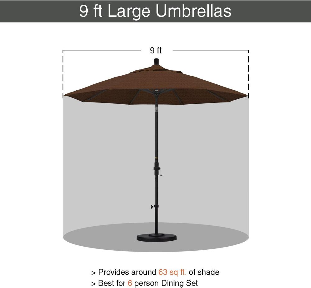 California Umbrella 9' Round Aluminum Outdoor Deck, Pool or Patio Umbrell...