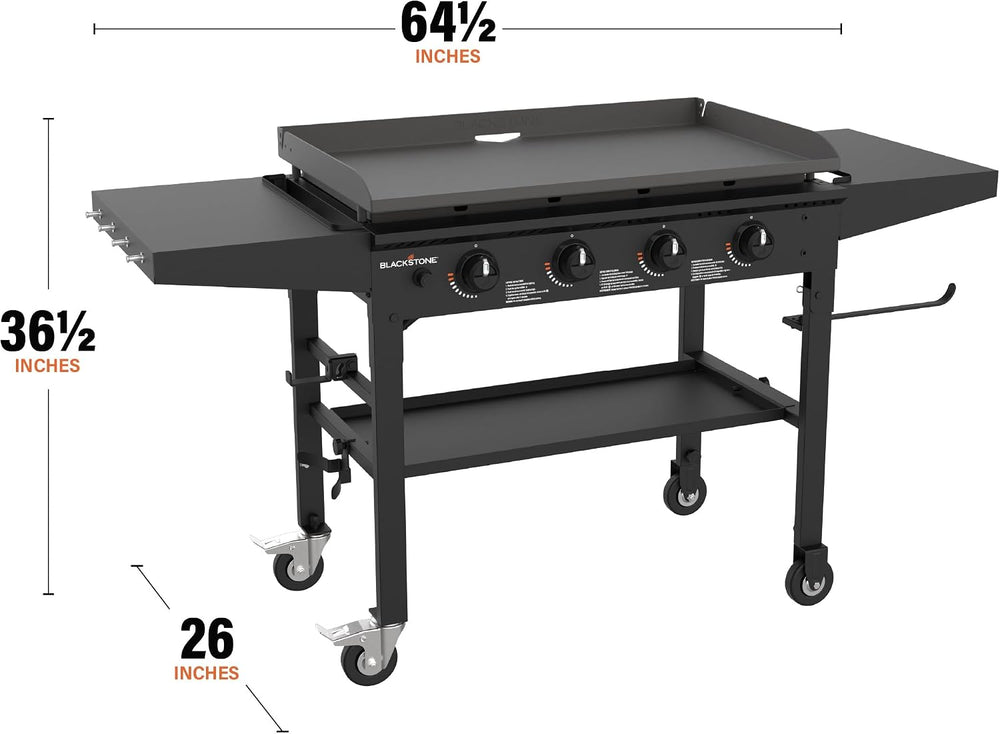 Blackstone 36 Inch 4 Burner 60,000 BTU Portable Steel Griddle Cooking Station...