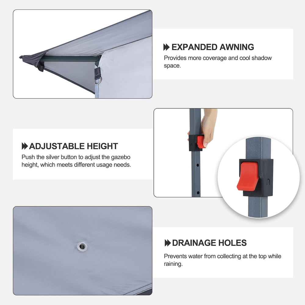 ABCCANOPY Pop Up Gazebo 11x11 with Mosquito Netting, Dark Gray