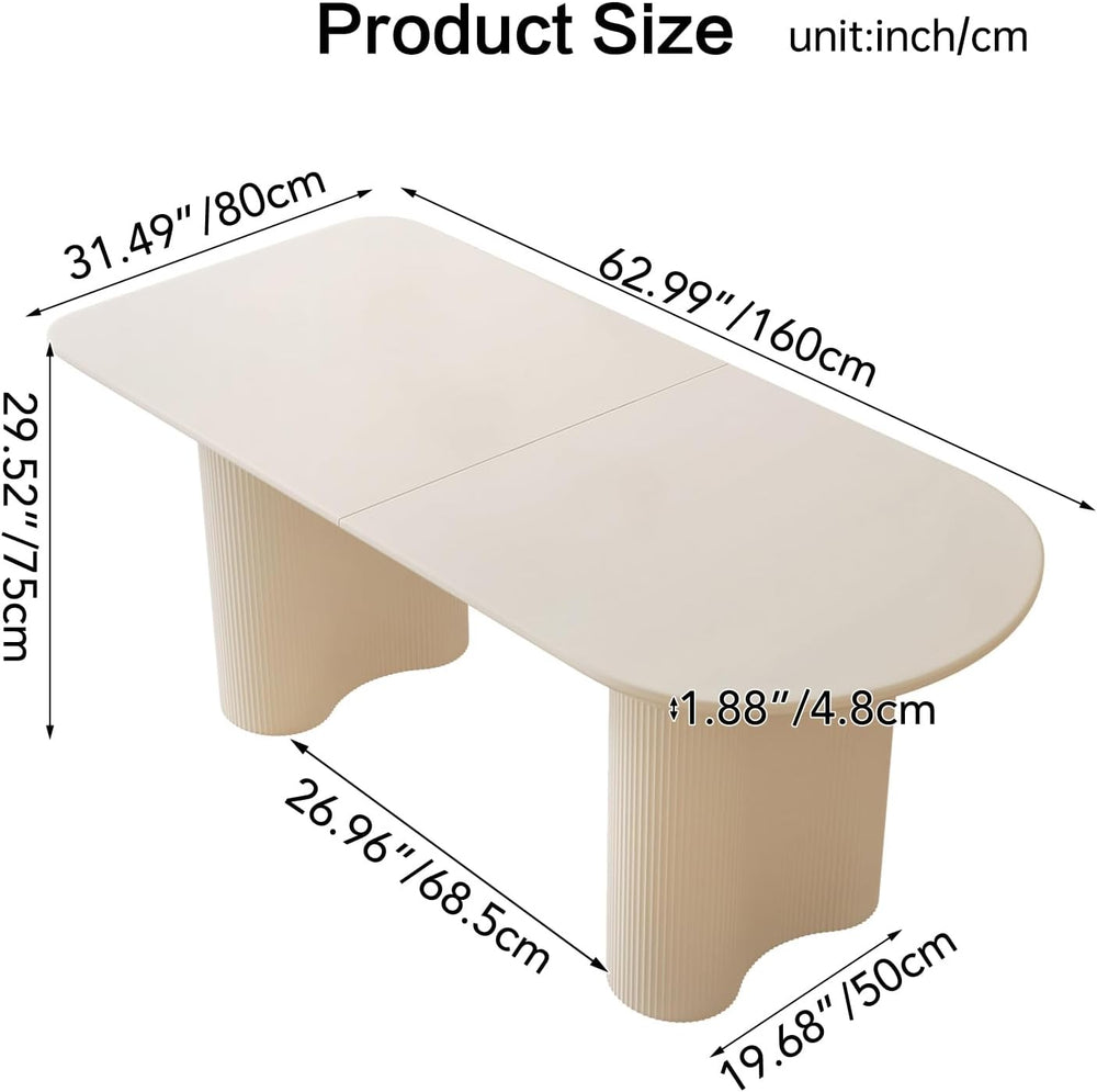 Guyii 62.99" Dining Table, Modern Kitchen Table for 6 People, Indoor Din...