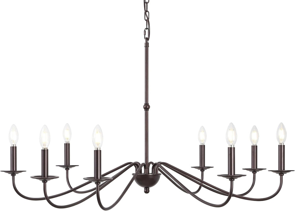 JONATHAN Y Wicklow 8-Light Farmhouse Chandelier 40", Oil Rubbed Bronze