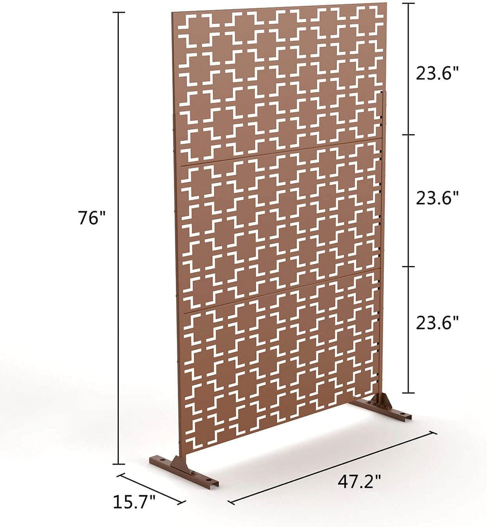 Elevens Patio Privacy Screen Balcony Decorative Screen Set with Stand, Outdoo...
