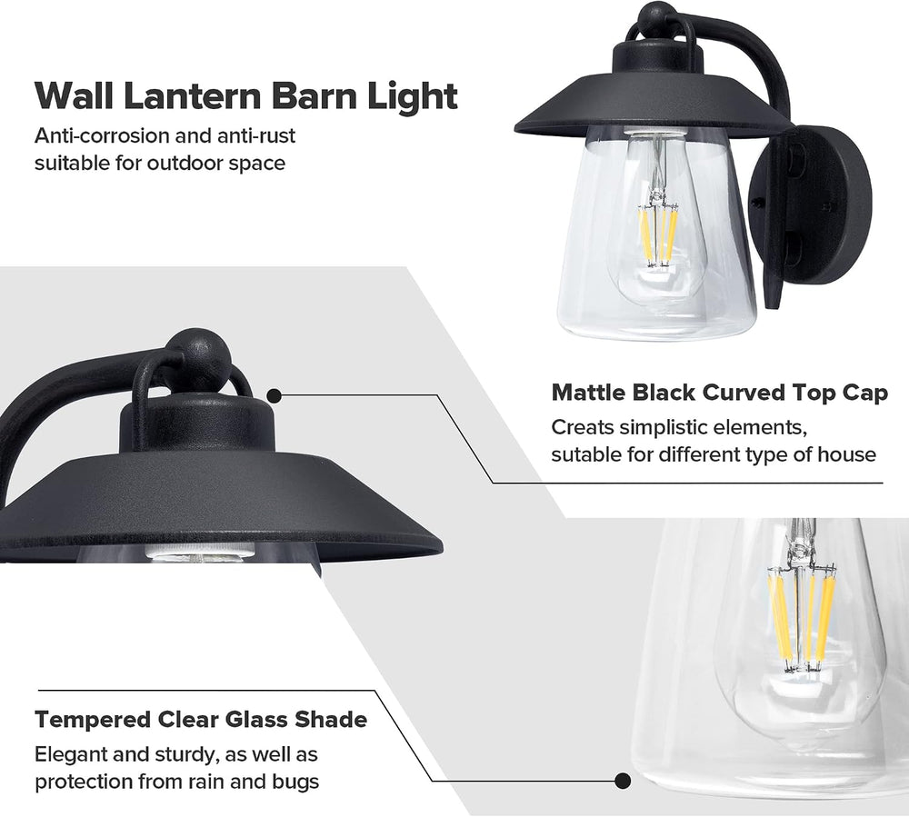 LUTEC 2 Pack Outdoor Indoor Exterior Light Fixture, Farmhouse Barn Wall Sconc...