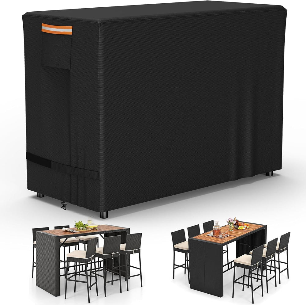 COSHNIBI Bar Height Patio Set Cover for 7 Pieces Patio Bar Dining Table and C...