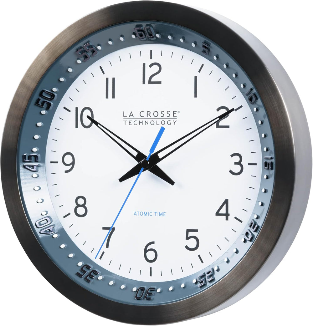 La Crosse Technology Atomic Wall Clock, Metal, 10" (404-54667)