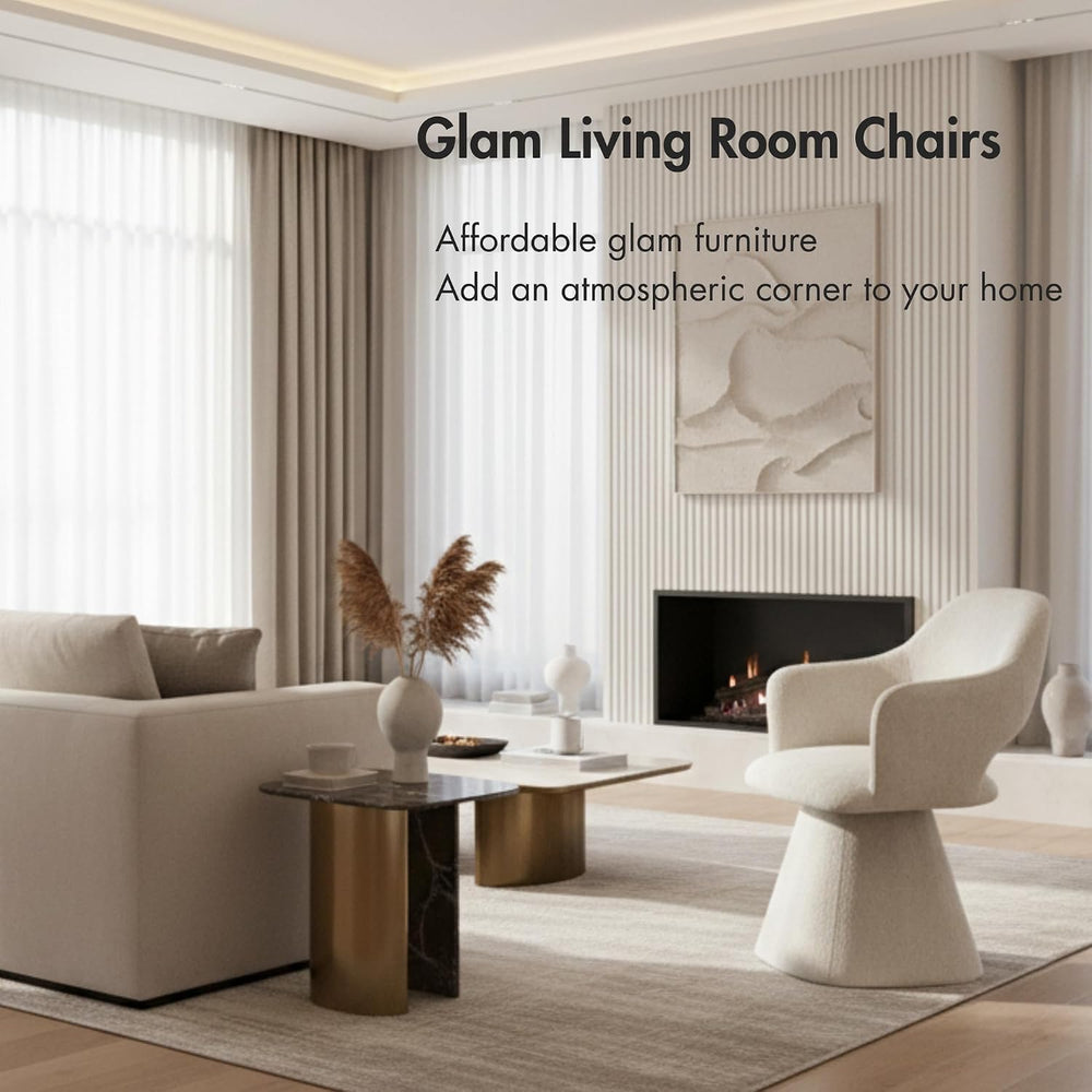 Hyfirm 360° Barrel Swivel Dining Chair with Arms, Khaki Pattern, Set of 4
