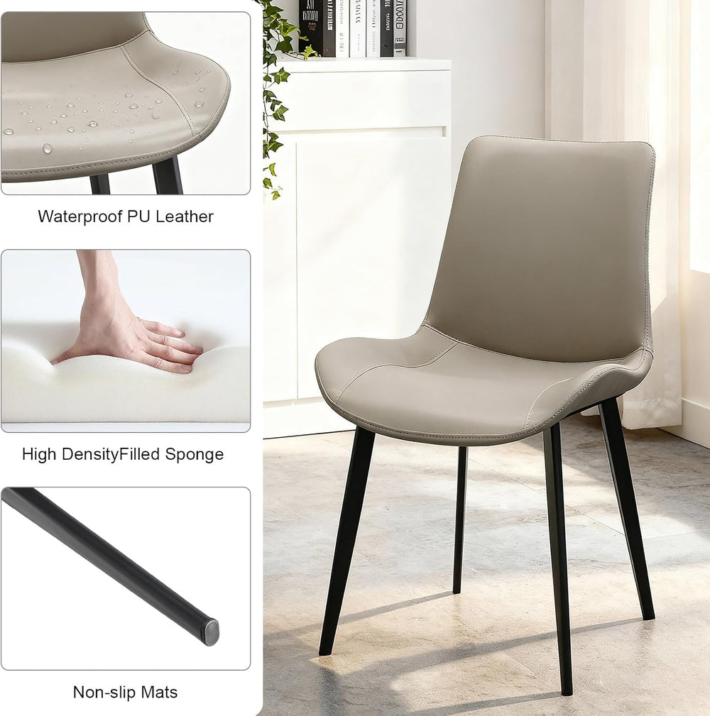 Modern Dining Chairs Set of 4, PU Leather Dining Room Chairs, Upholstered Kit...