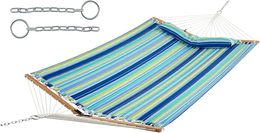 Goplus 10.5 FT Hammock, Quilted 2 Person Hammock w/Detachable Pillow, 330LBS ...