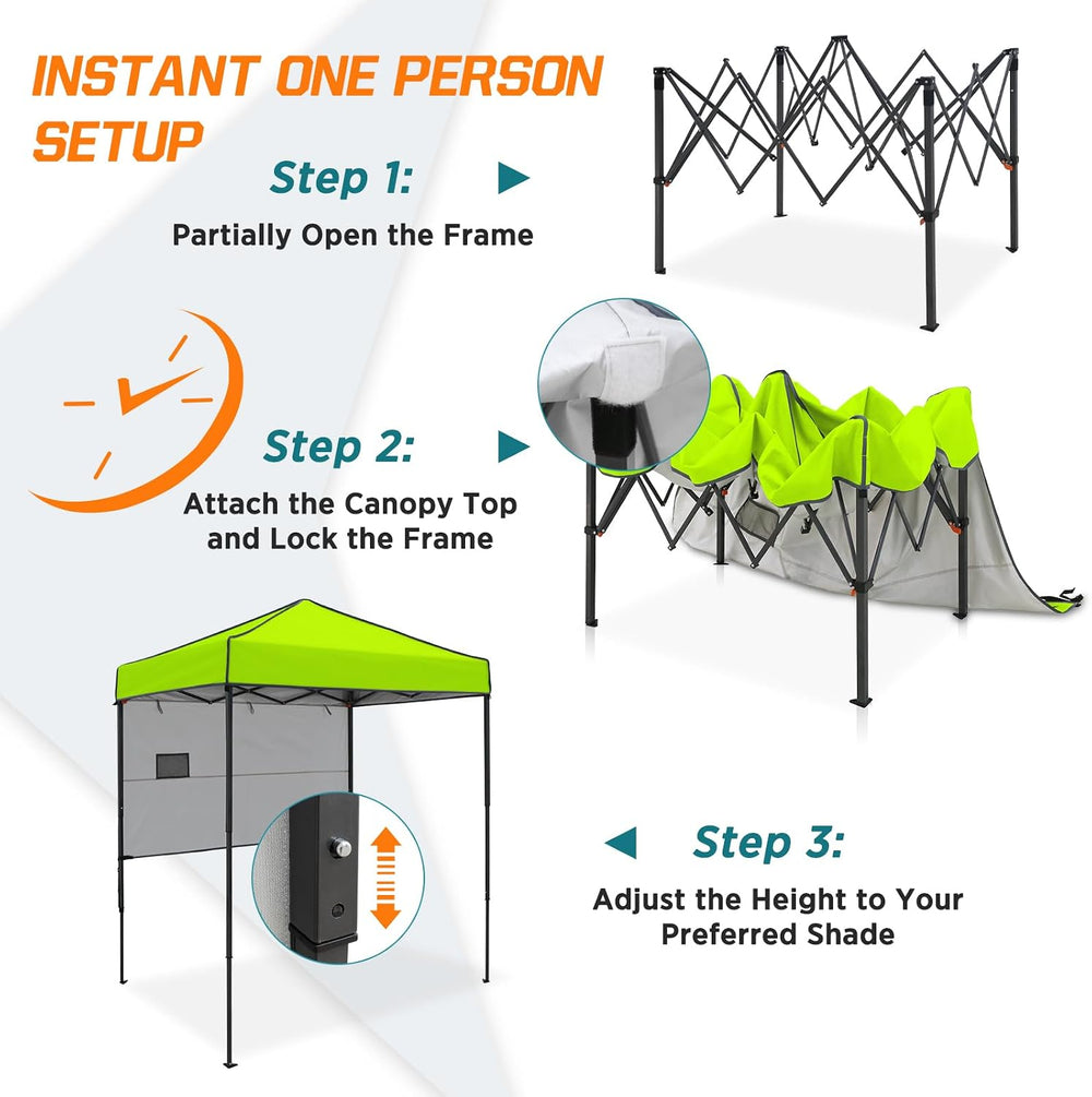 COOS BAY 6x4 Pop Up Canopy Tent with Adjustable Side Wall, Easy Setup Lightwe...