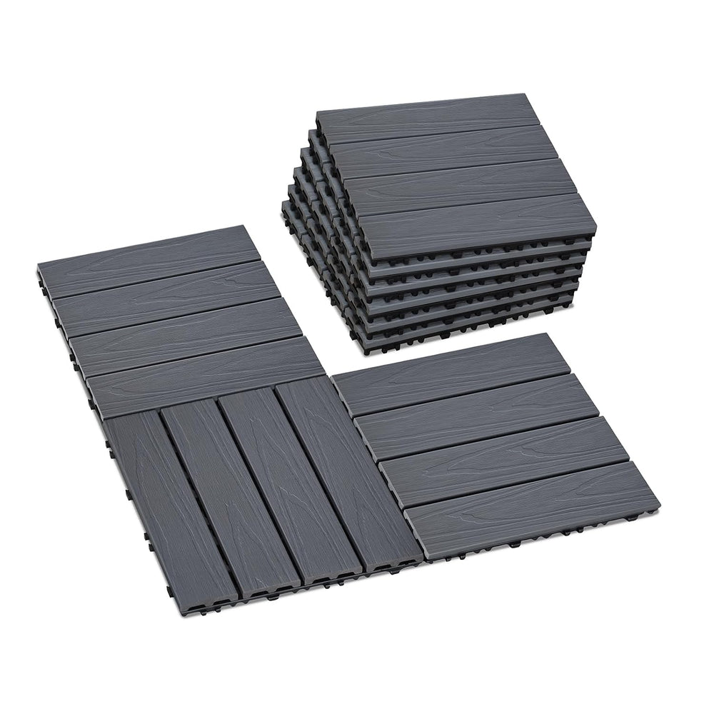9 Pack Deck Tiles, 12''X 12'' Interlocking Deck Tiles All Wea...