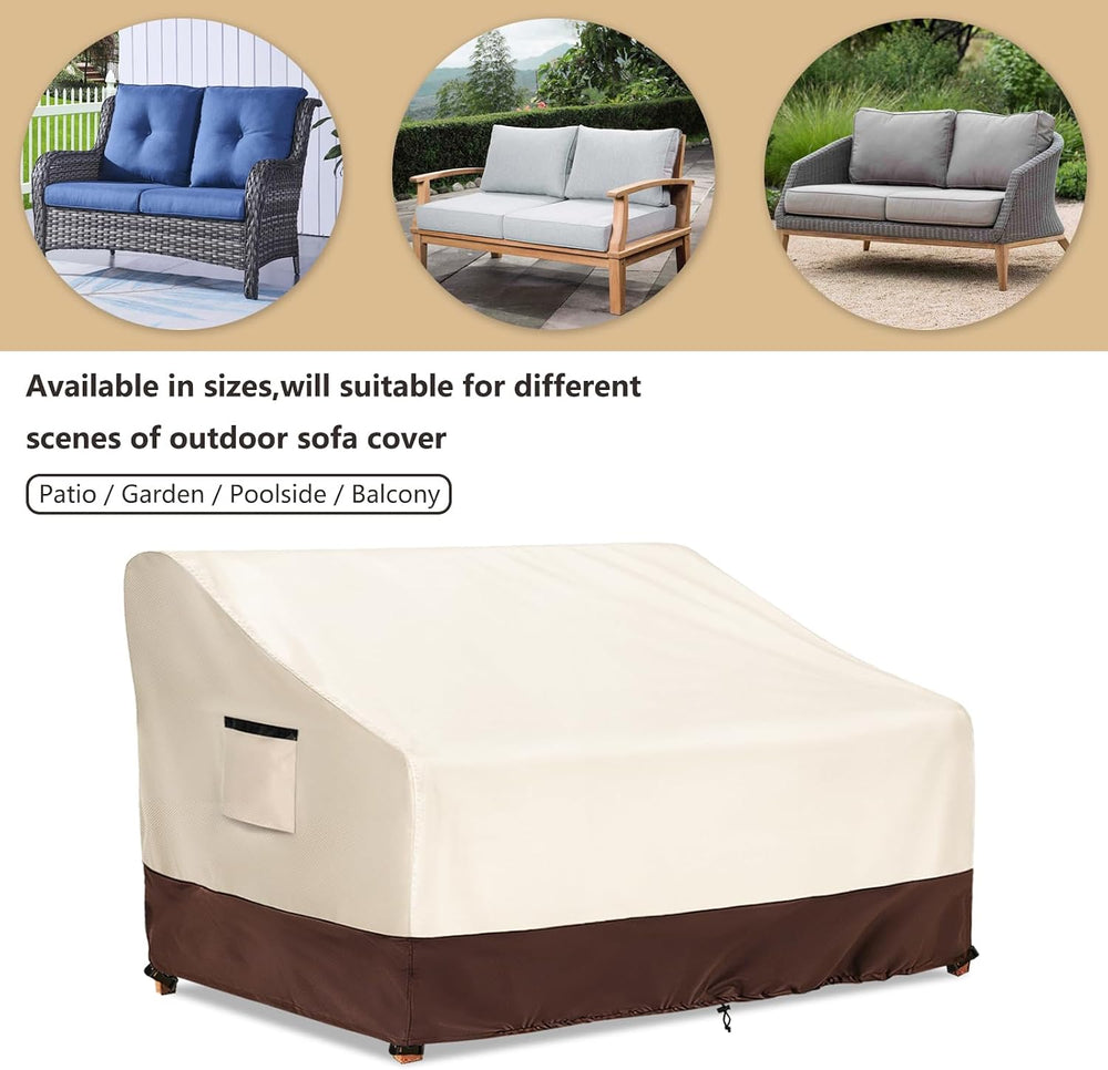 3-Seater Patio Sofa Cover, 600D Heavy Duty Waterproof Outdoor Sofa Covers, 76...