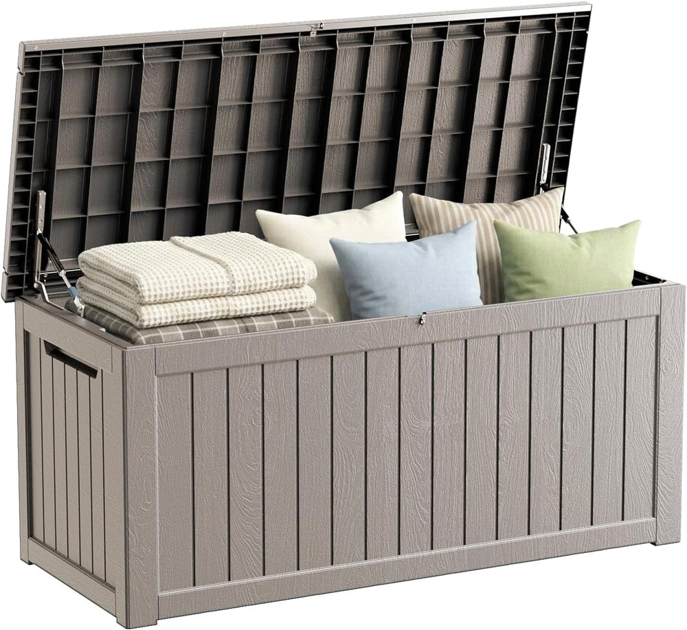270 Gallon Resin Large Deck Box Organization and Storage Box for Patio, Outdo...