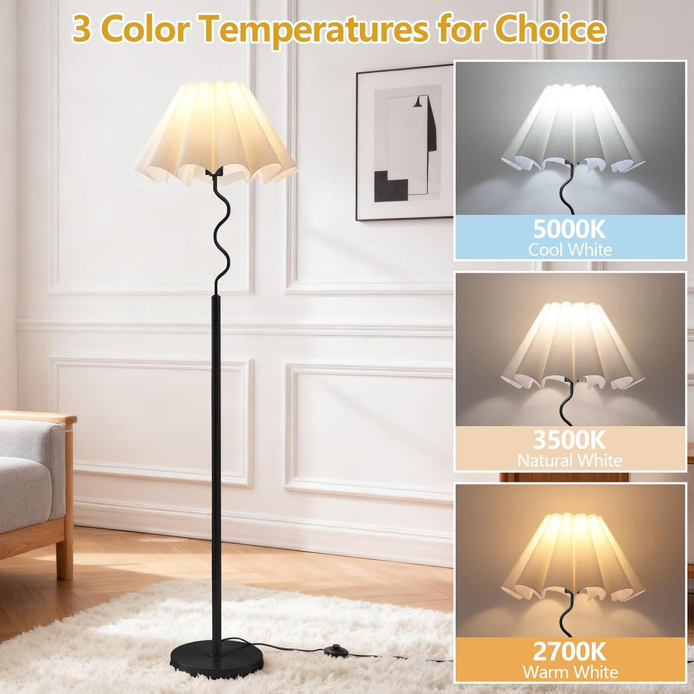 EOEYYOYB Modern Floor Lamp with 3 Color Temperatures, Foot Switch Standing La...
