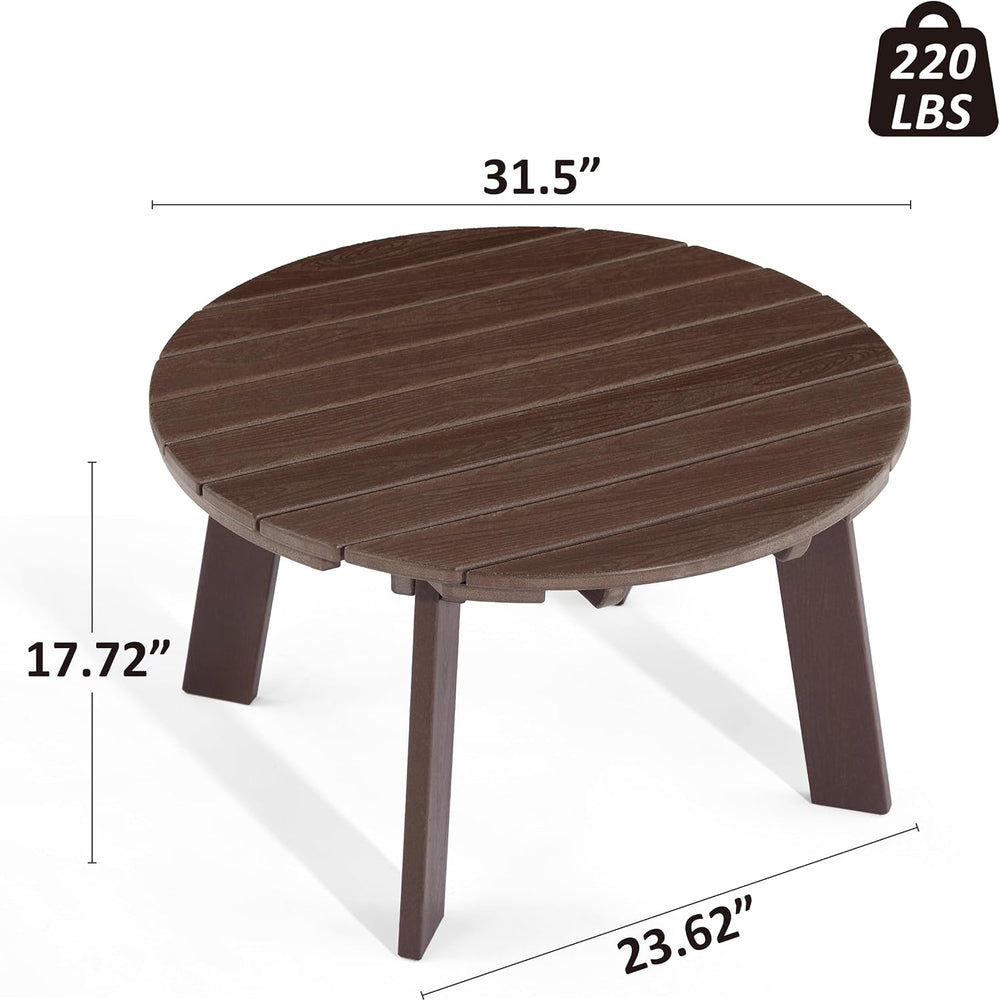 Outdoor Round Coffee Table, Adirondack Patio Coffee Table, Outdoor Large Side...
