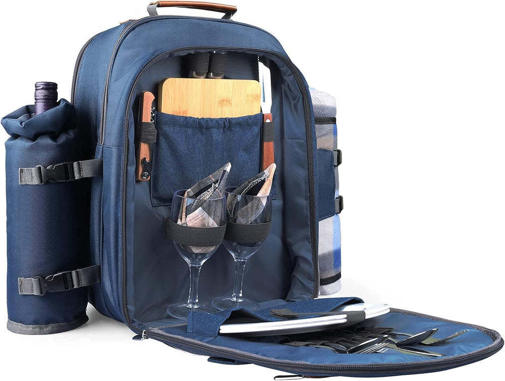 Sunflora Picnic Backpack for 2 Person Set Pack with Insulated Waterproof Pouc...