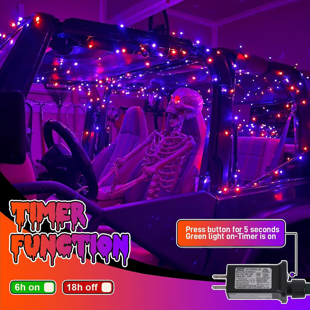 Halloween String Lights Orange and Purple 165ft 500 LED