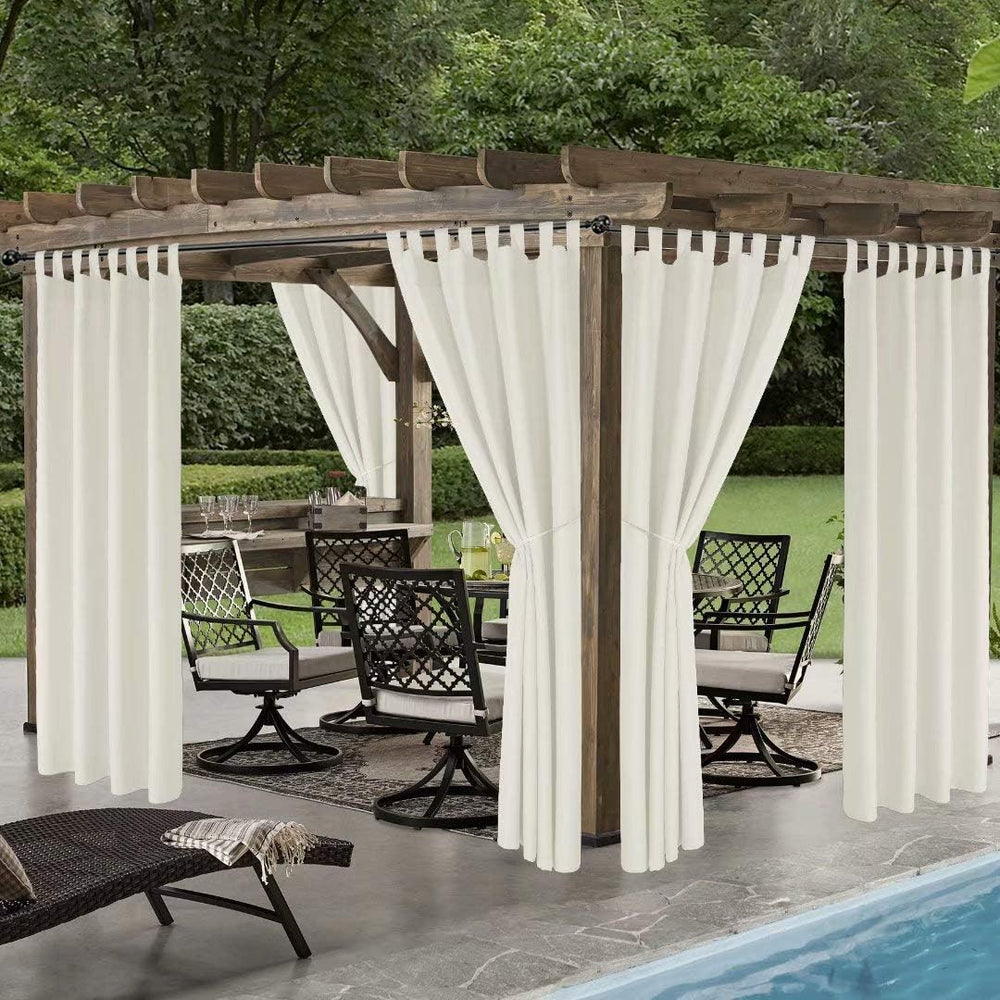 LORDTEX Indoor/Outdoor Curtains - Waterproof Tab Top Patio Curtains Sun Block...