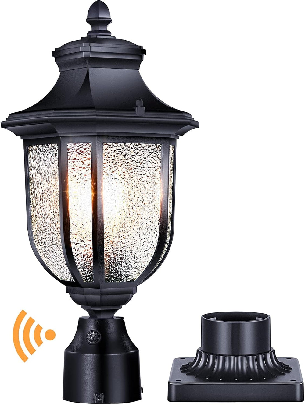 Dusk to Dawn Outdoor Post Lights Light Hardwired 120V with Pier Mount Base, A...