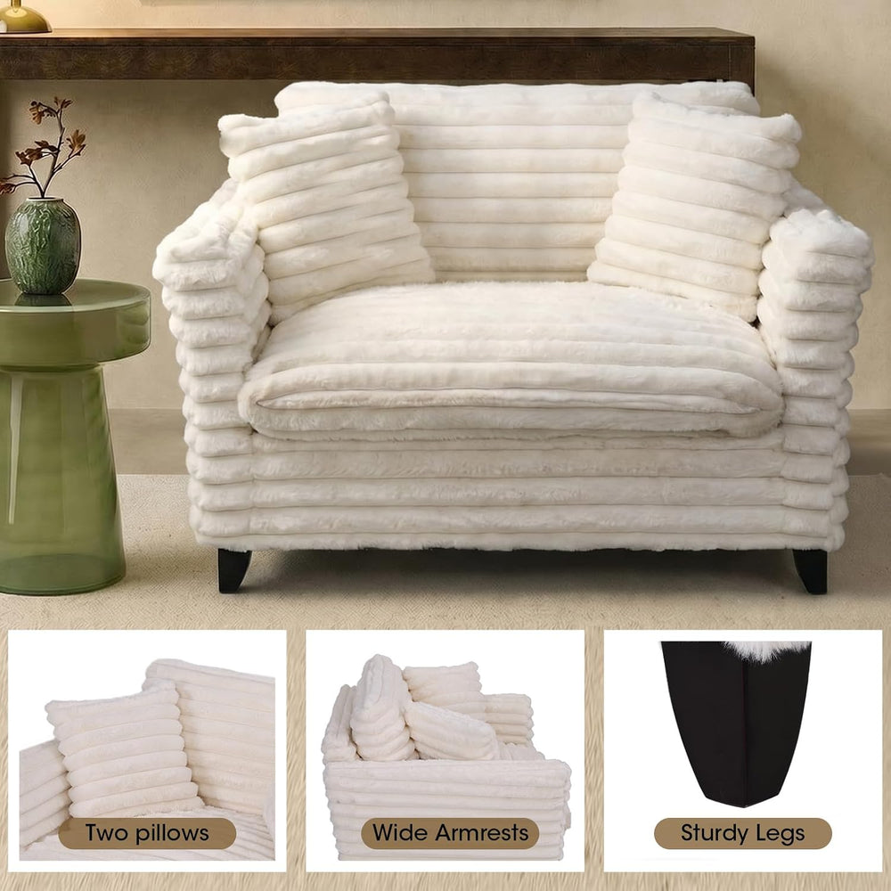ERYE Oversized Corduroy Upholstered Accent Chair Comfy Reading Sofa Chair for...