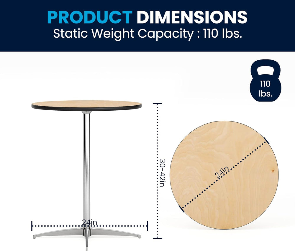 Flash Furniture Lars 24" Round Wood Cocktail Table with 30" and 42&...