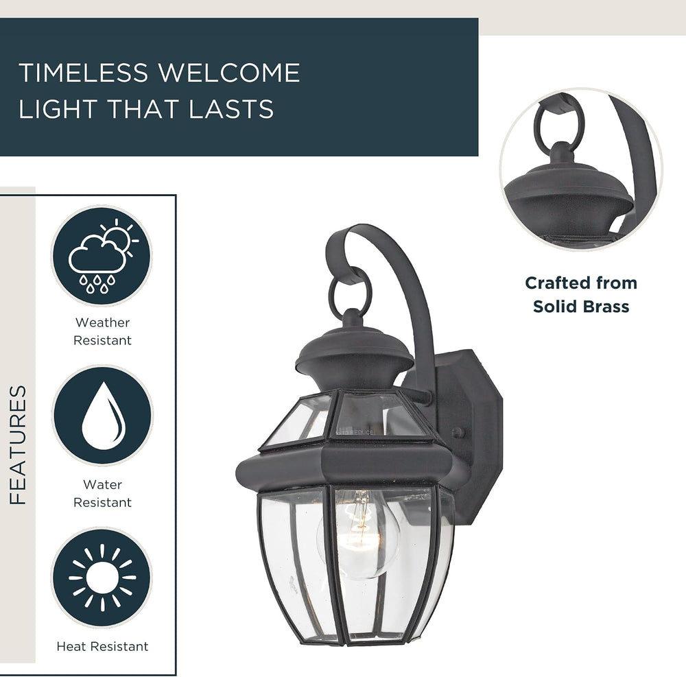 Quoizel Newbury 12" Outdoor Wall Lantern, Mystic Black