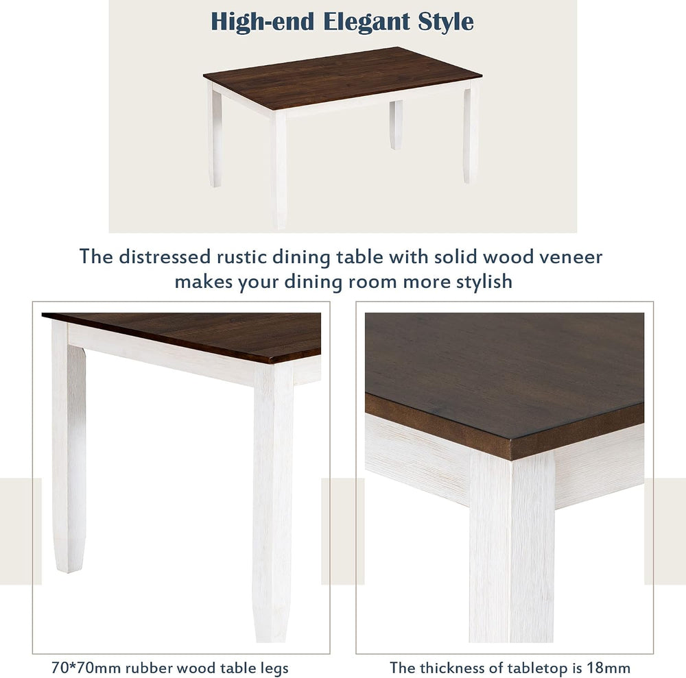 Harper & Bright Designs Modern 6 Piece Dining Table Set with Bench & ...