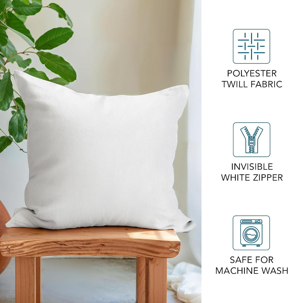 Encasa XO Sublimation Blank Pillowcases, No Inserts 18"x18" White