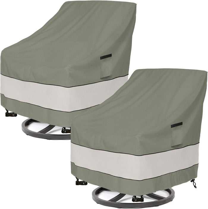 Patio Chair Covers Waterproof Patio Furniture Covers,30W x 34D x 38 H Inches Outdoor Swivel Chair Cover 2 Pack -Grayish Green