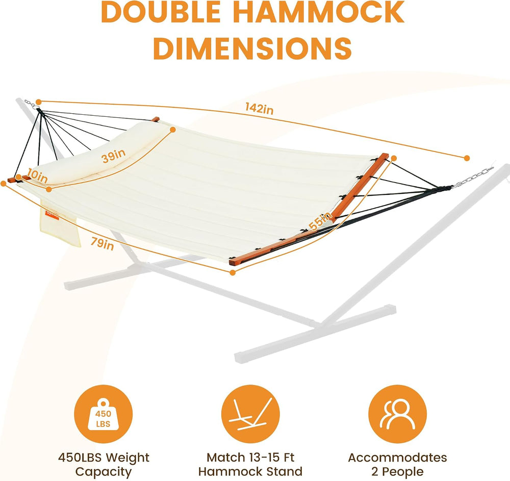 Lazy Daze Portable Hammock with Curved Spreader Bar & Carry Bag, Natural