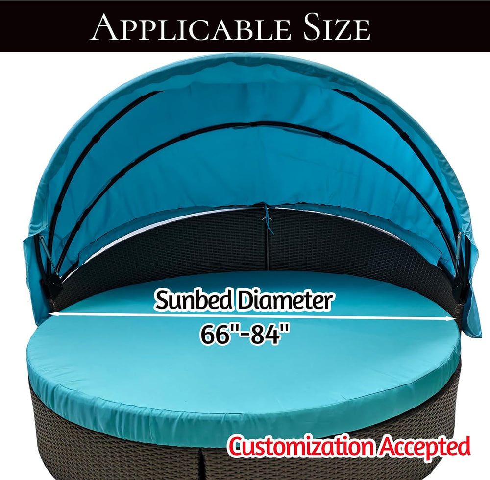 66" Outdoor Daybed Canopy Replacement Fabric Patio Rattan Wicker Sunbed ...