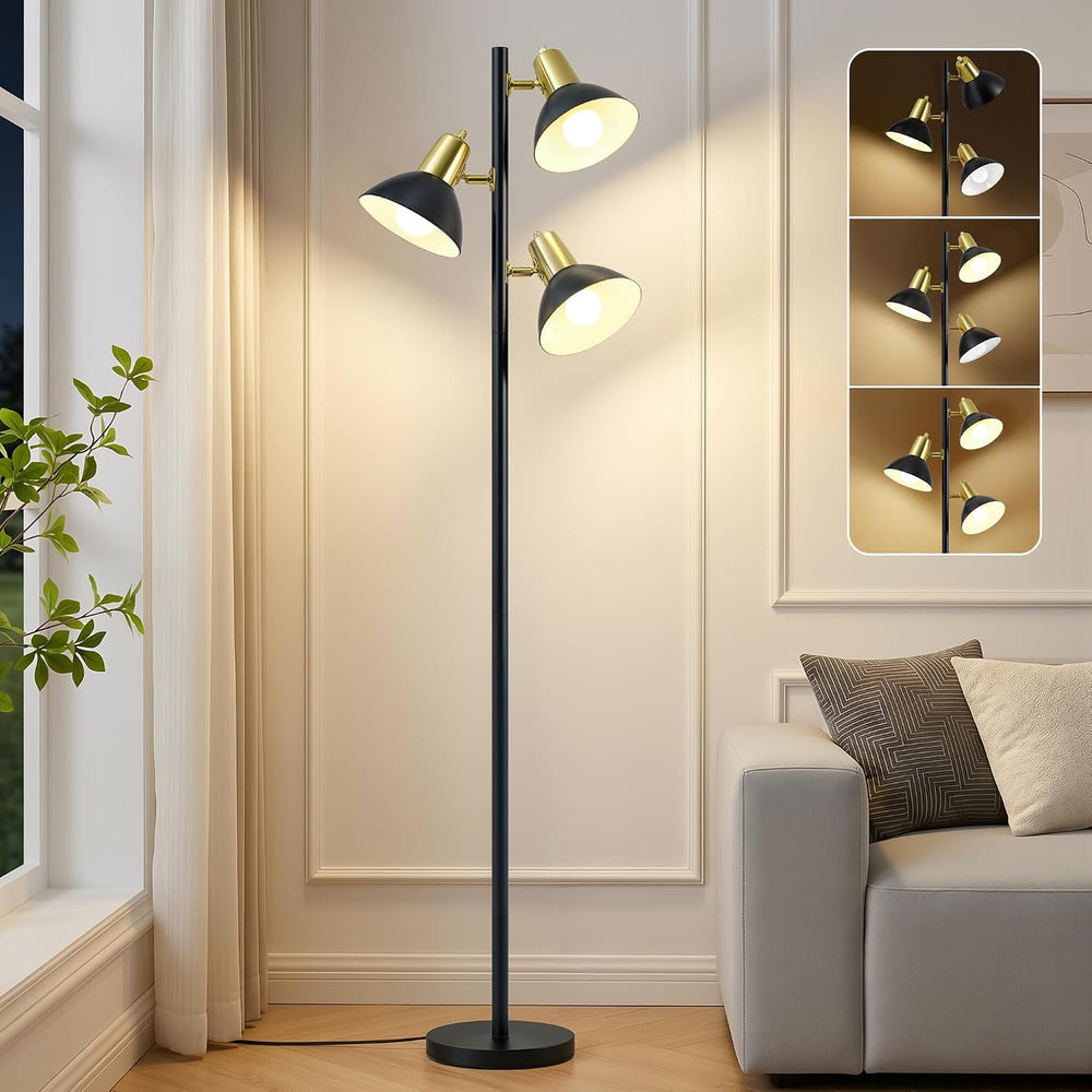 3 Light Floor Lamps for Living Room, 67" Tall Metal Modern Tree Floor Lamp