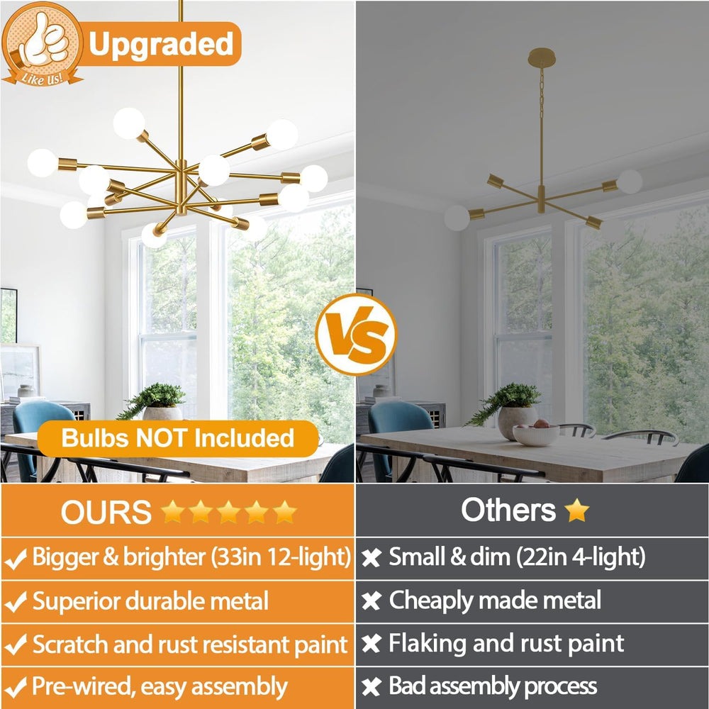 11"-52" Height Adjustable Modern Chandelier Ceiling Light Fixture, ...