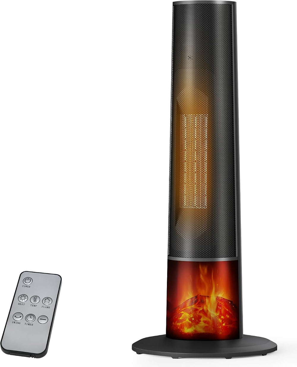 Tower Heater for Indoor Use - 25" Portable Space Heater with 3D Flame, R...