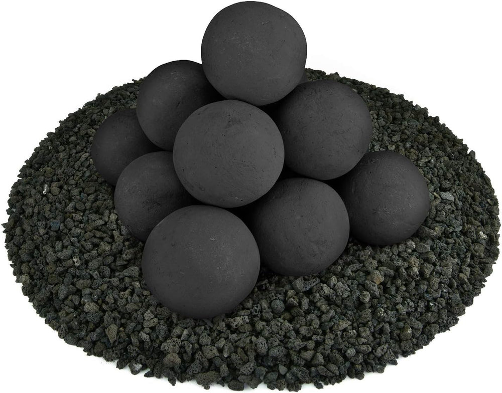 Ceramic Fire Balls | Set of 14 | Modern Accessory for Indoor and Outdoor Fire...