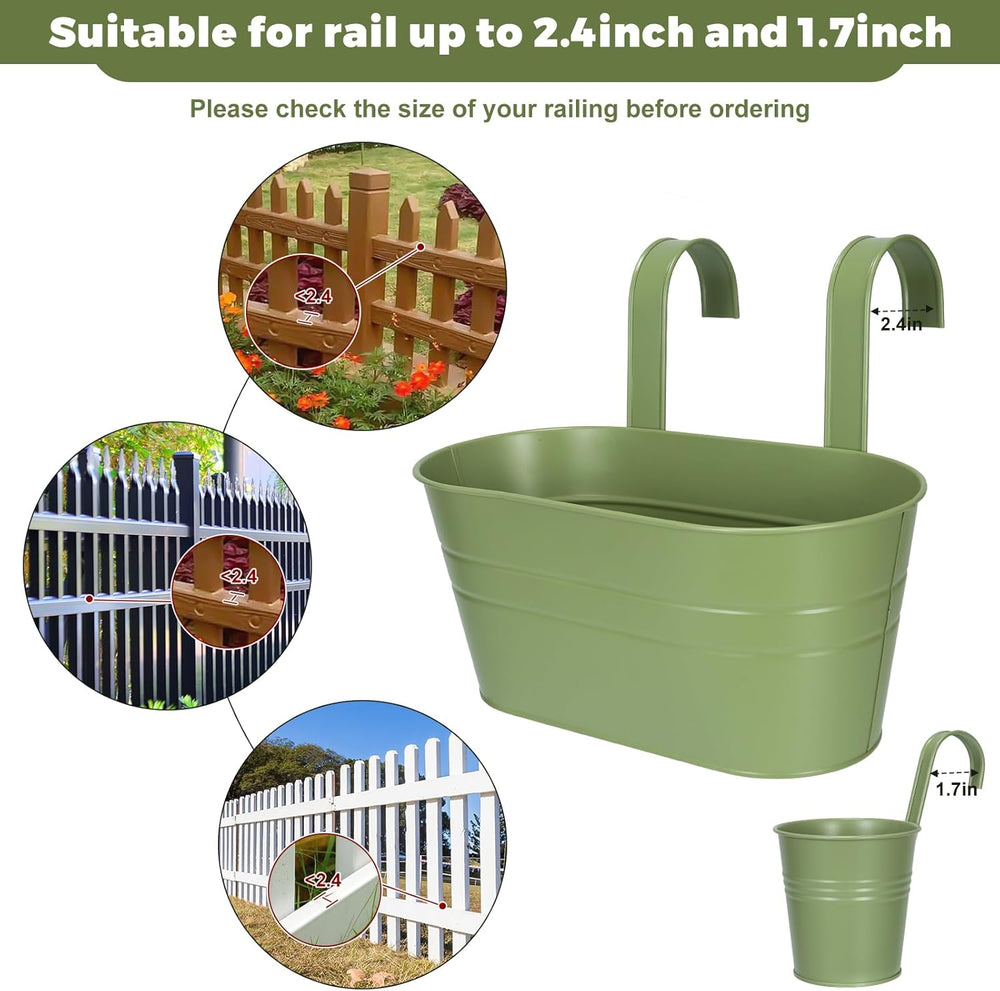 3 Different Size Metal Iron Hanging Flower Pots 10 Pcs for Outdoor Plants Met...