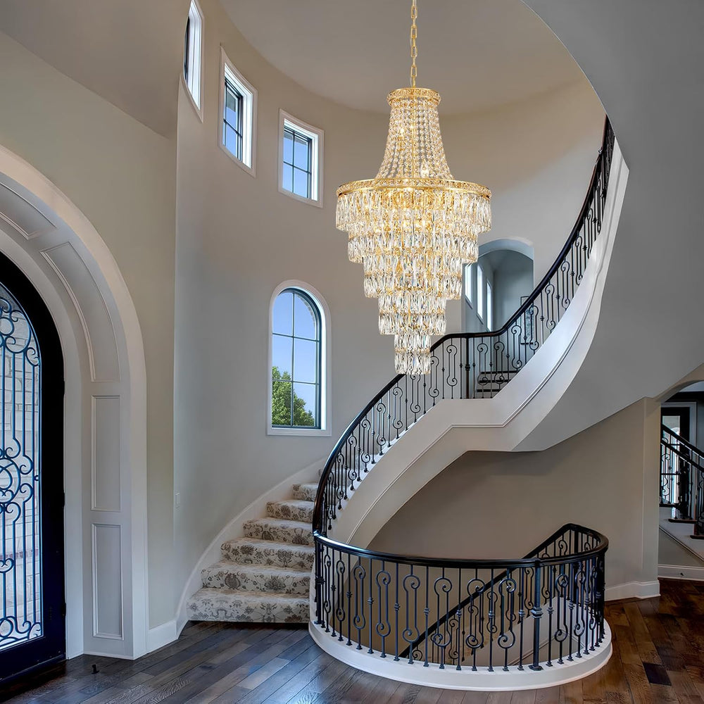 Gold Crystal Chandeliers 13 Lights Luxury Modern Chandelier for High Ceilings...